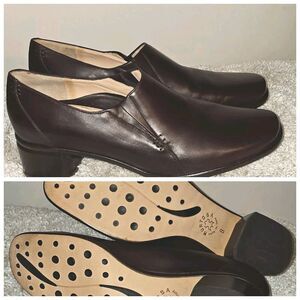 Murtosa Italy Women's Loafer Shoes Brown Leather Sz 8 US, 1 3/4" Heel
